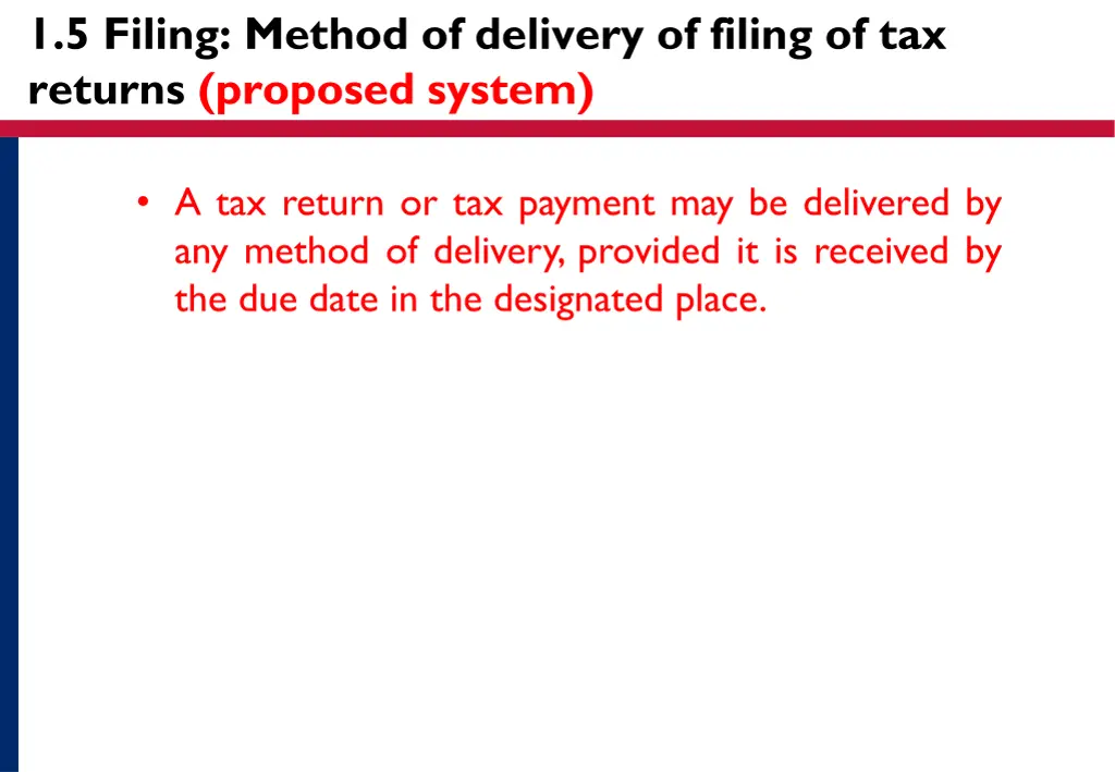 1 5 filing method of delivery of filing 1