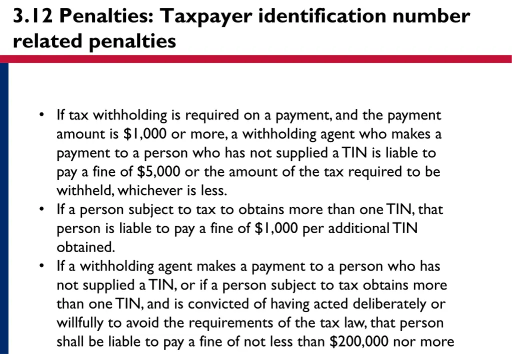 3 12 penalties taxpayer identification number