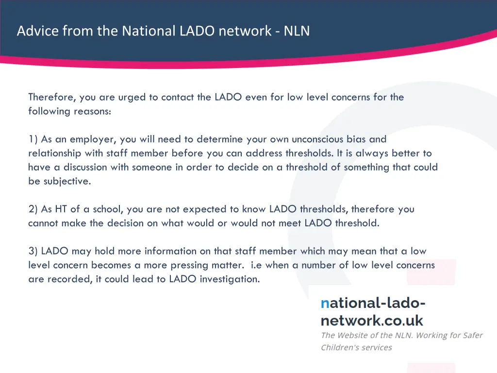 advice from the national lado network nln