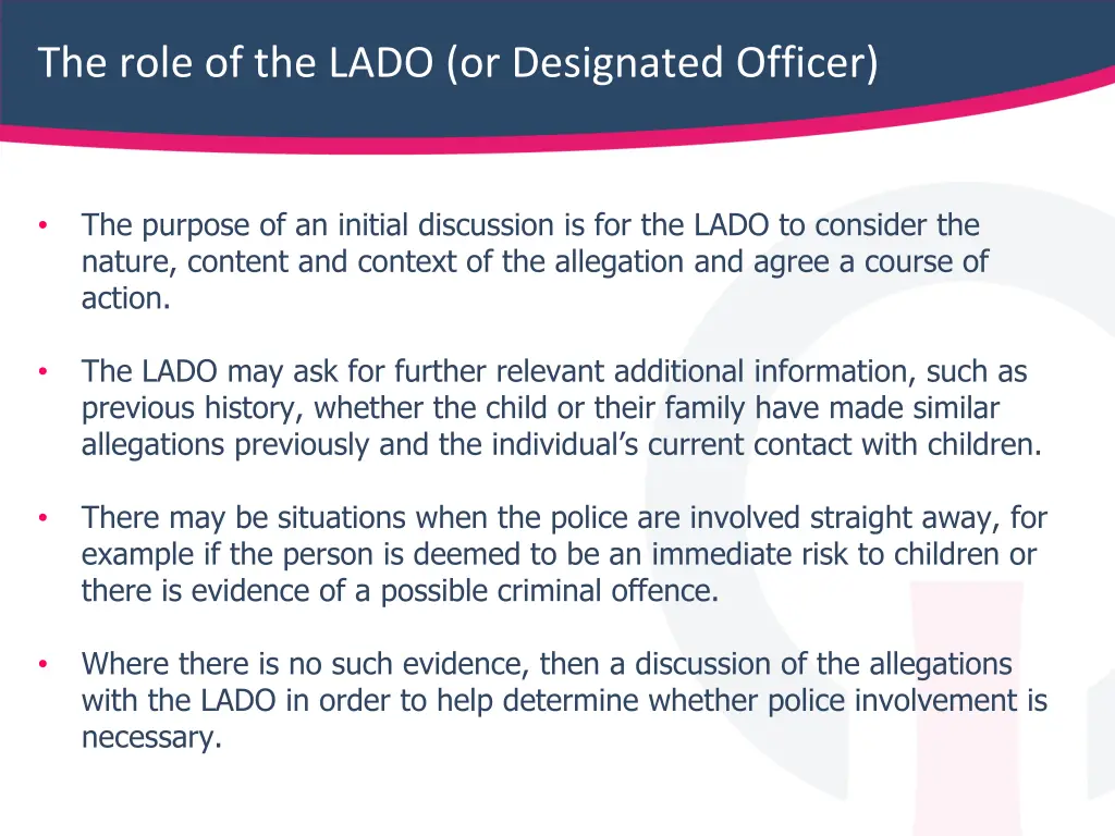 the role of the lado or designated officer 1