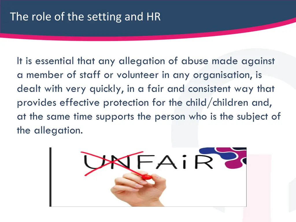 the role of the setting and hr