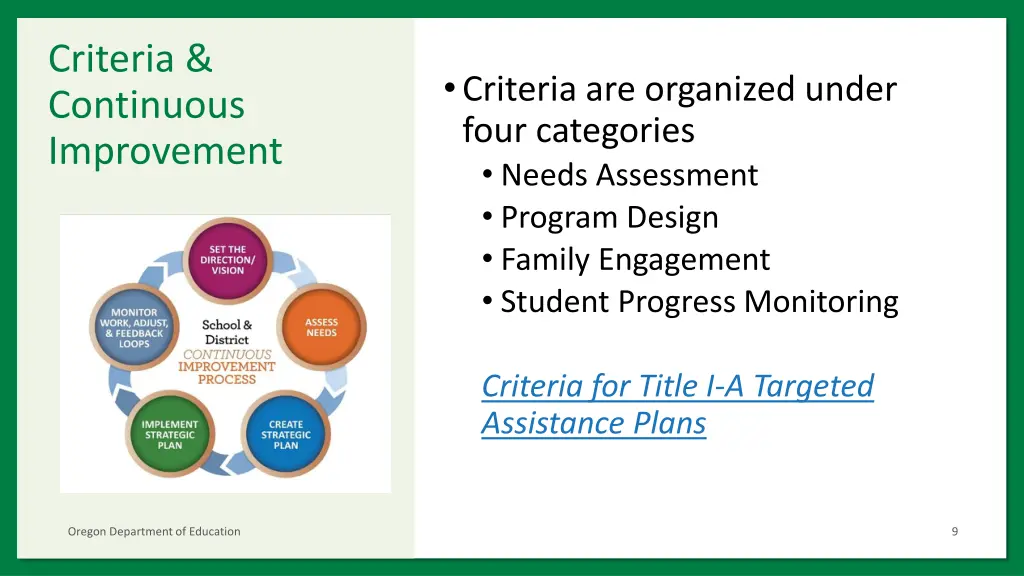 criteria continuous improvement