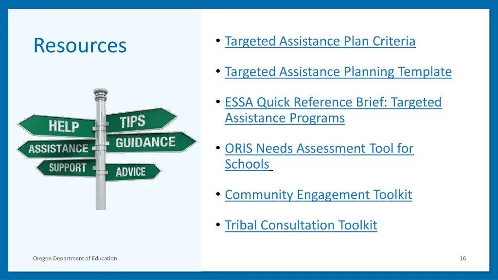 targeted assistance plan criteria 1