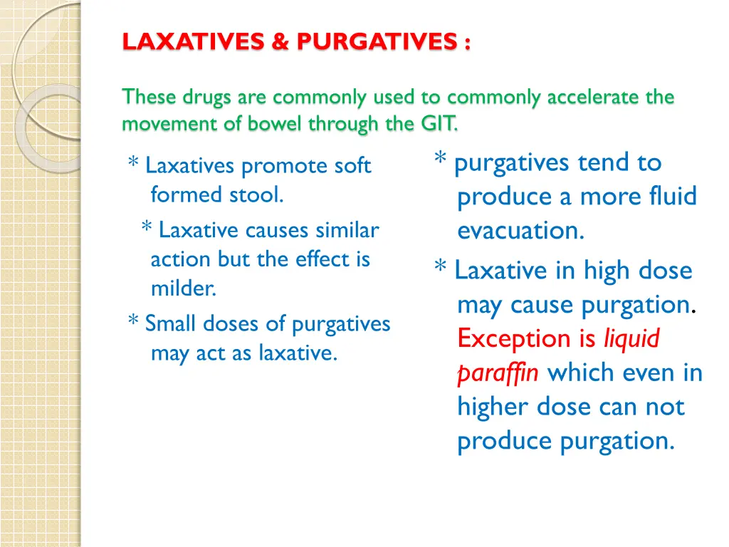 laxatives purgatives