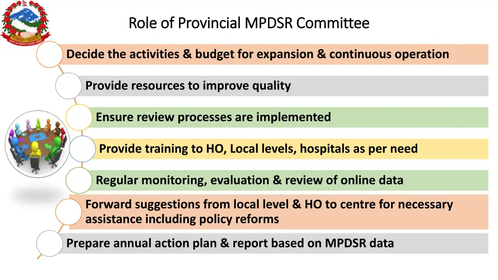 role of provincial mpdsr committee role