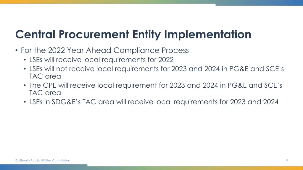 central procurement entity implementation 1