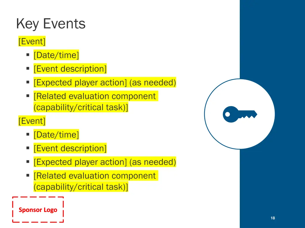 key events event date time event description