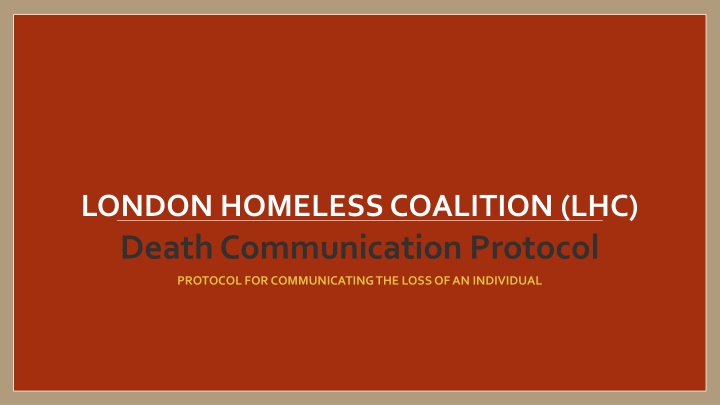 london homeless coalition lhc death communication