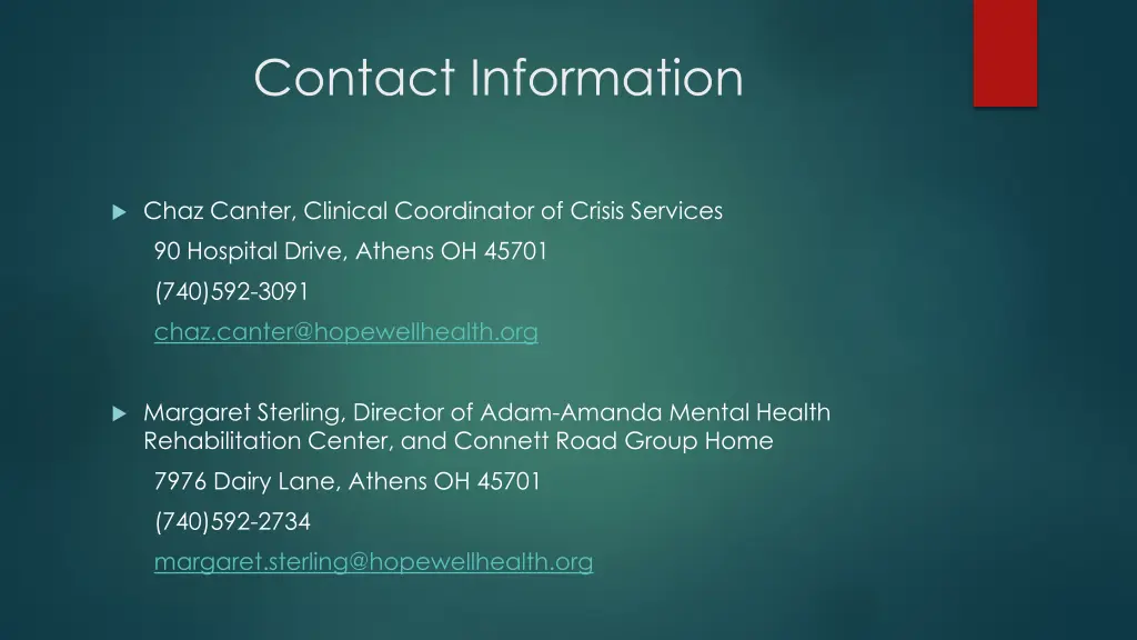 contact information