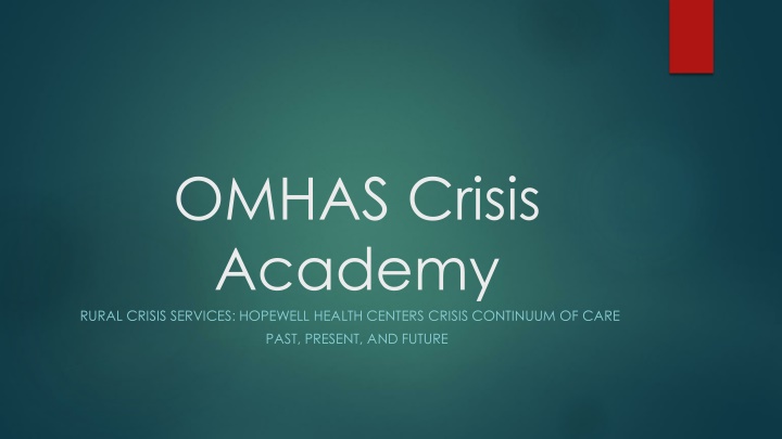 omhas crisis academy rural crisis services