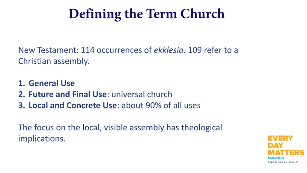 new testament 114 occurrences of ekklesia