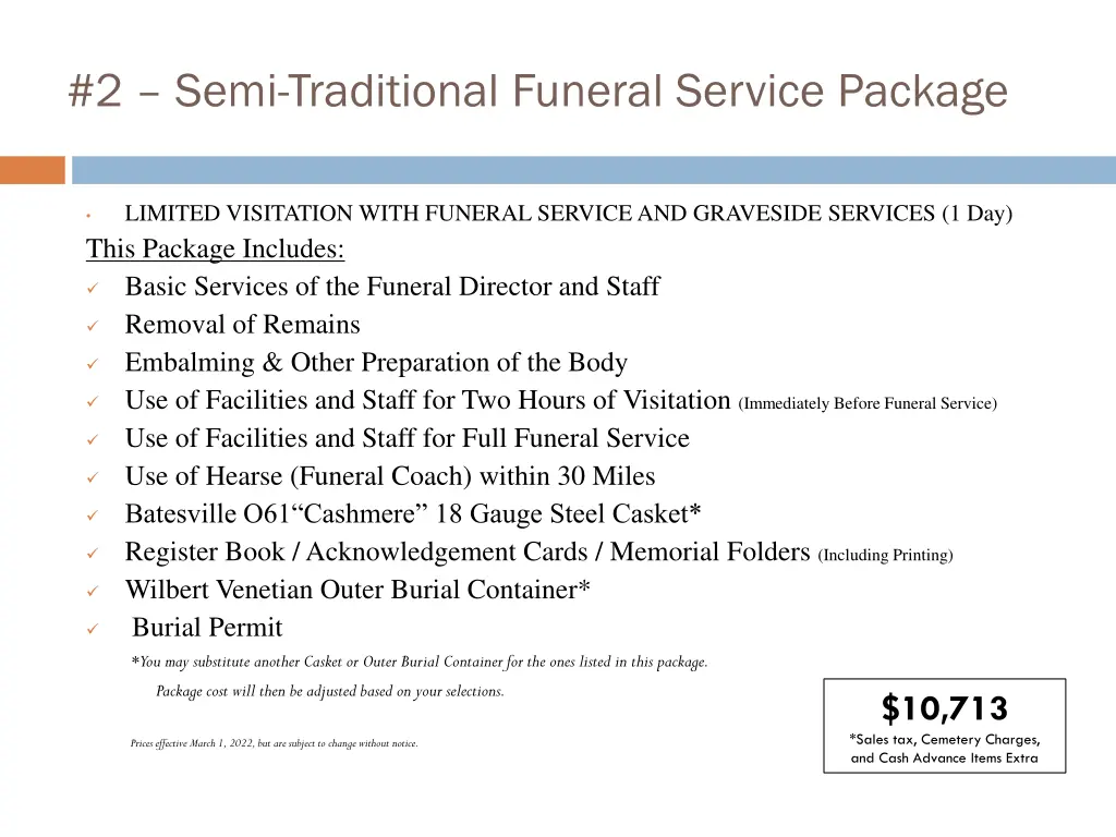 2 semi traditional funeral service package