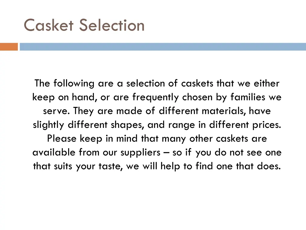 casket selection 1