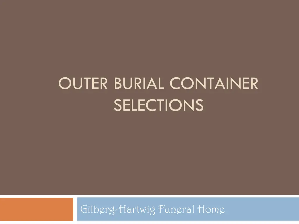 outer burial container selections