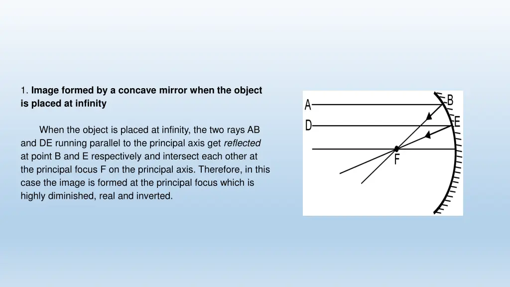 1 image formed by a concave mirror when