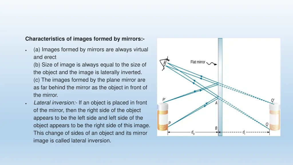 characteristics of images formed by mirrors