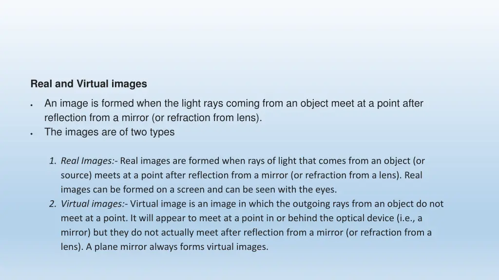 real and virtual images