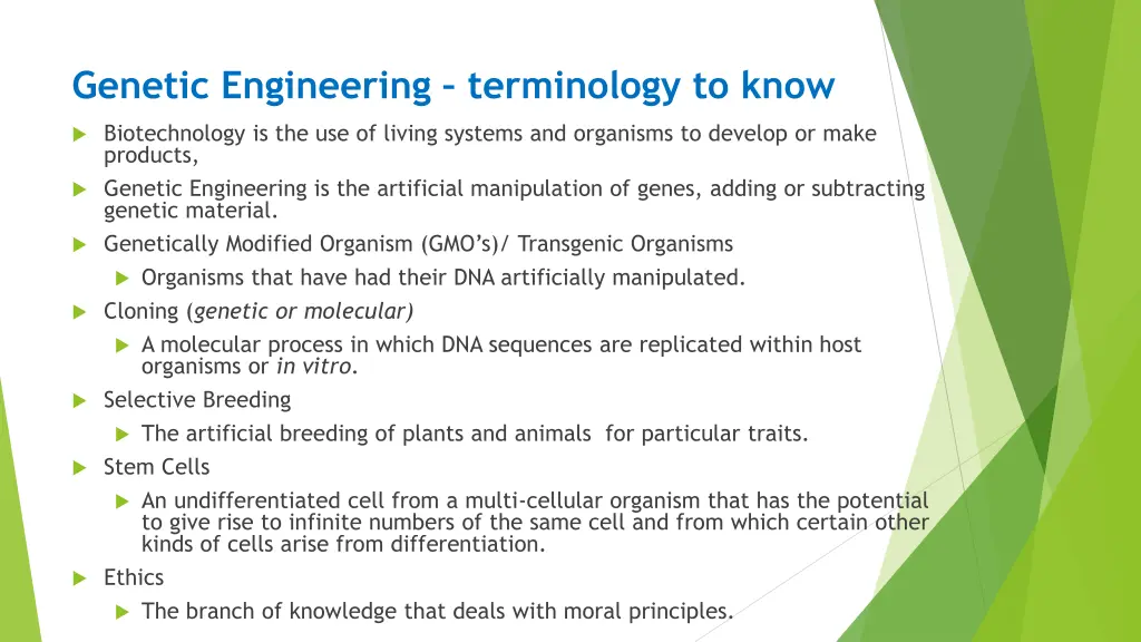 genetic engineering terminology to know