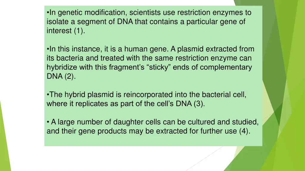 in genetic modification scientists