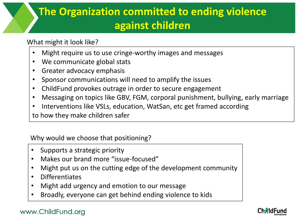 the organization committed to ending violence