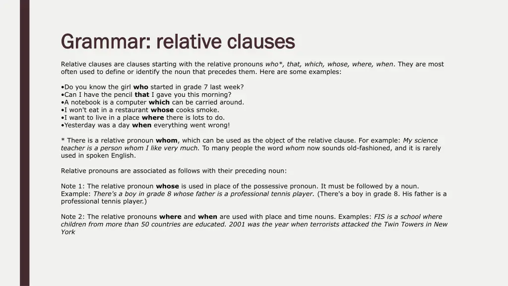 grammar relative clauses grammar relative clauses