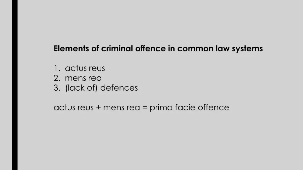 elements of criminal offence in common law systems