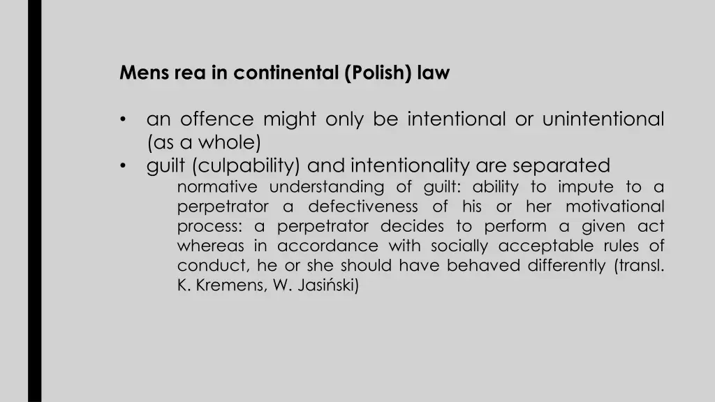 mens rea in continental polish law