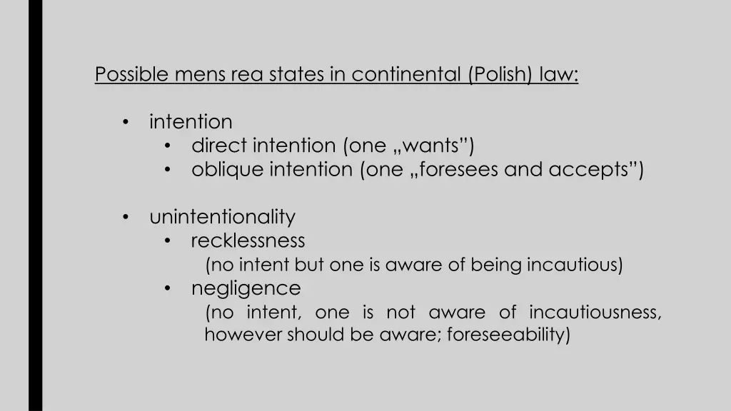 possible mens rea states in continental polish law