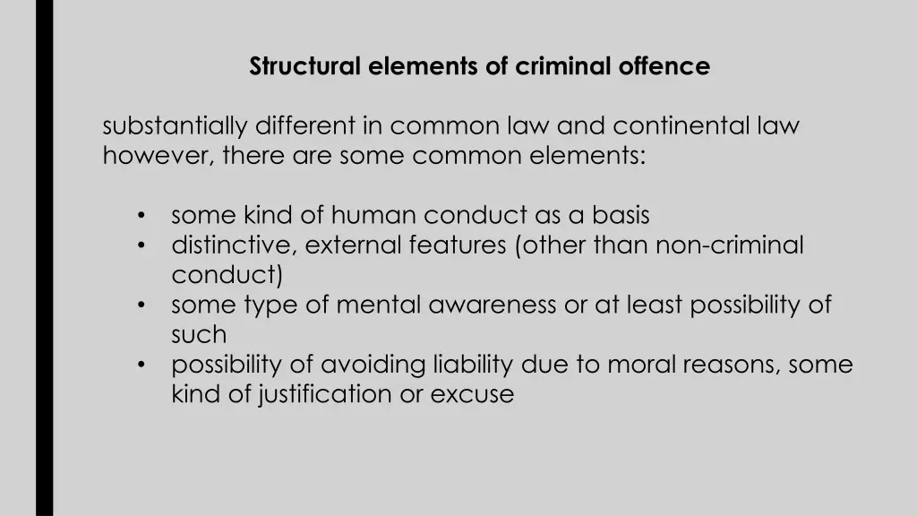 structural elements of criminal offence