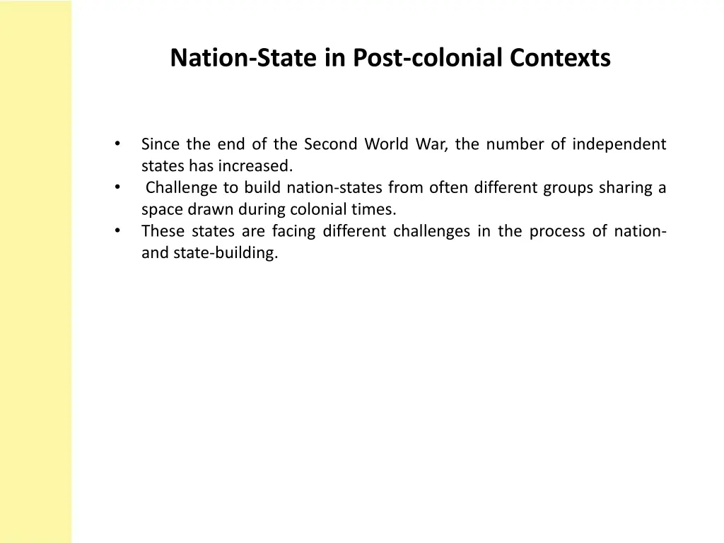 nation state in post colonial contexts