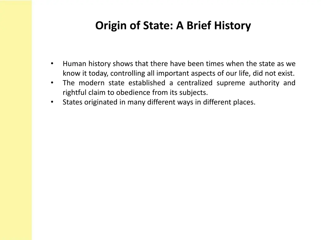 origin of state a brief history