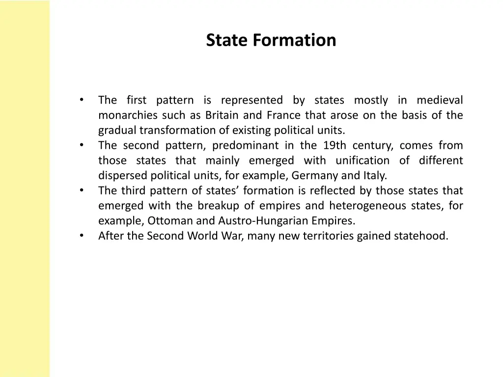 state formation