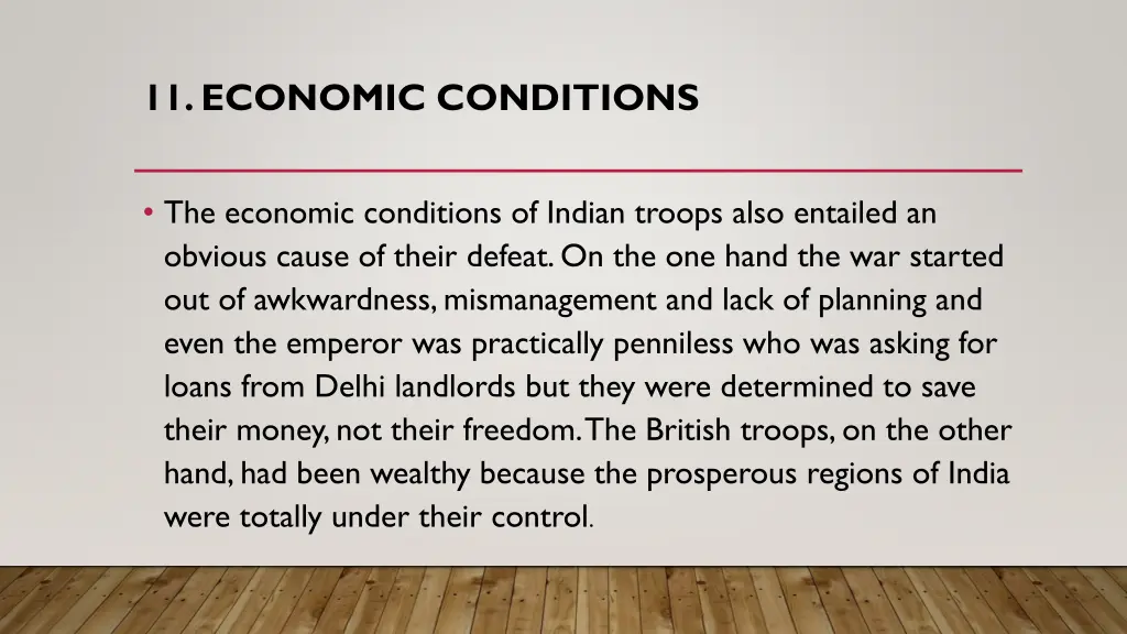 11 economic conditions