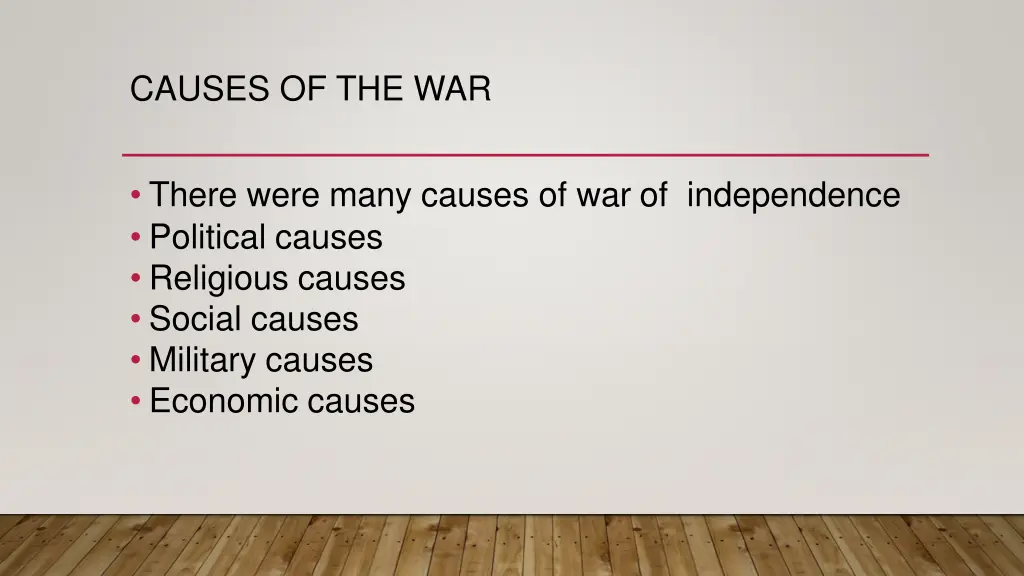 causes of the war