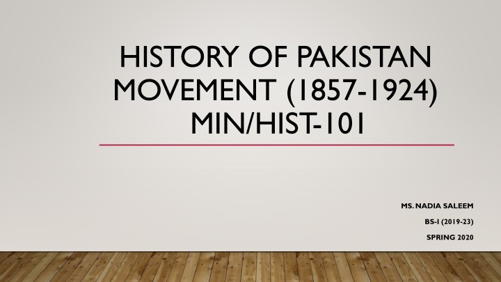 history of pakistan movement 1857 1924 min hist