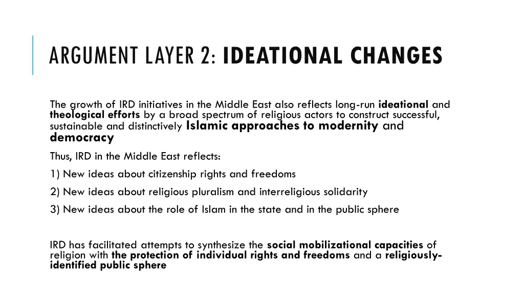 argument layer 2 ideational changes