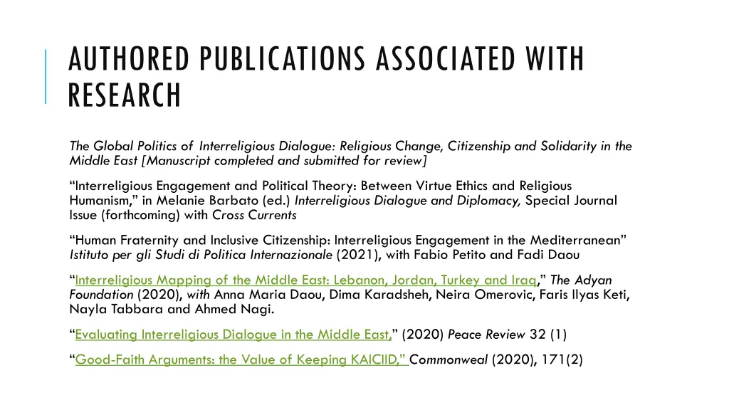 authored publications associated with research