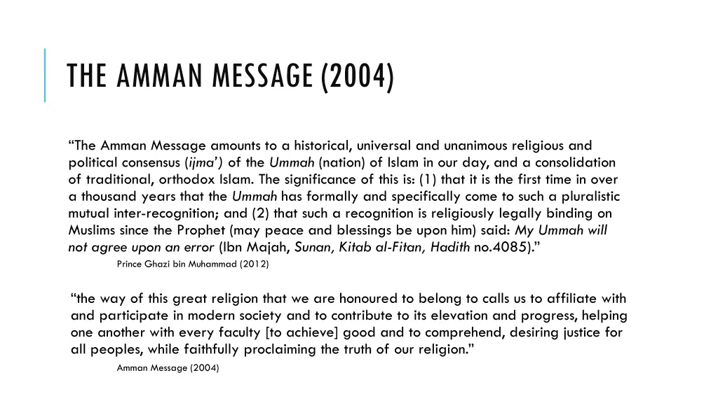 the amman message 2004