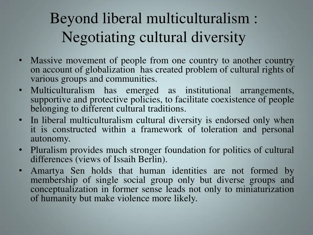 beyond liberal multiculturalism negotiating