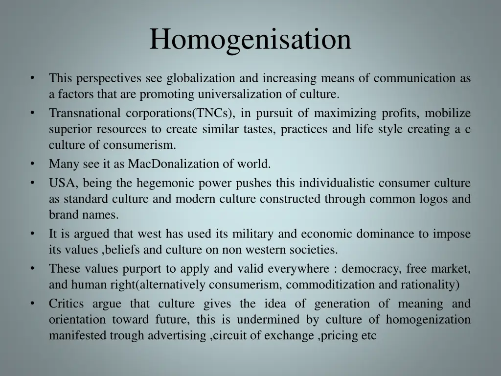 homogenisation