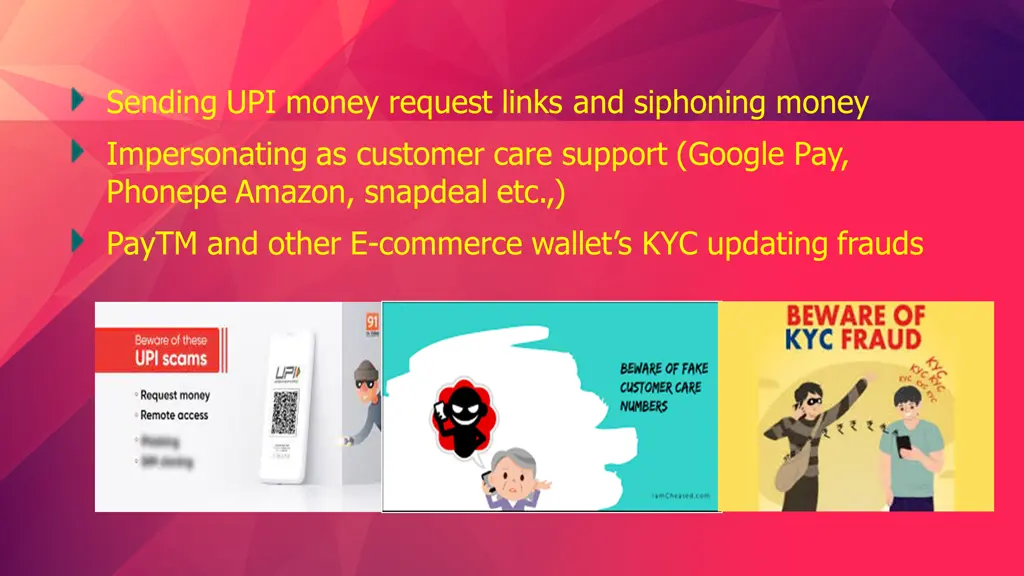 sending upi money request links and siphoning