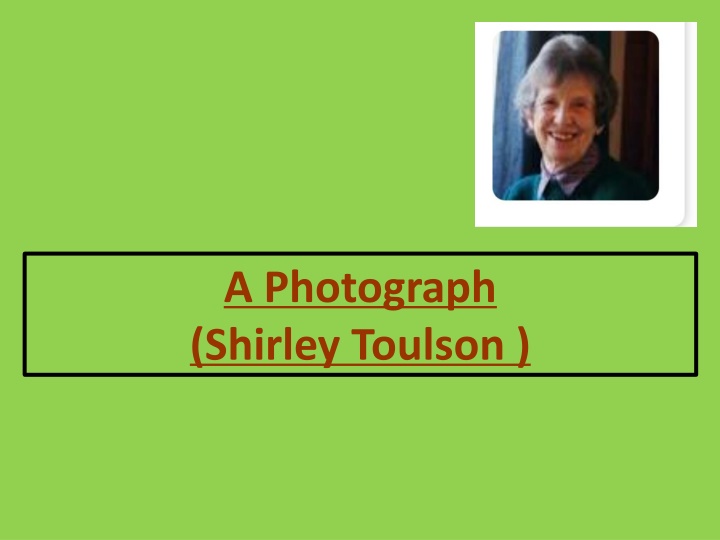 a photograph shirley toulson