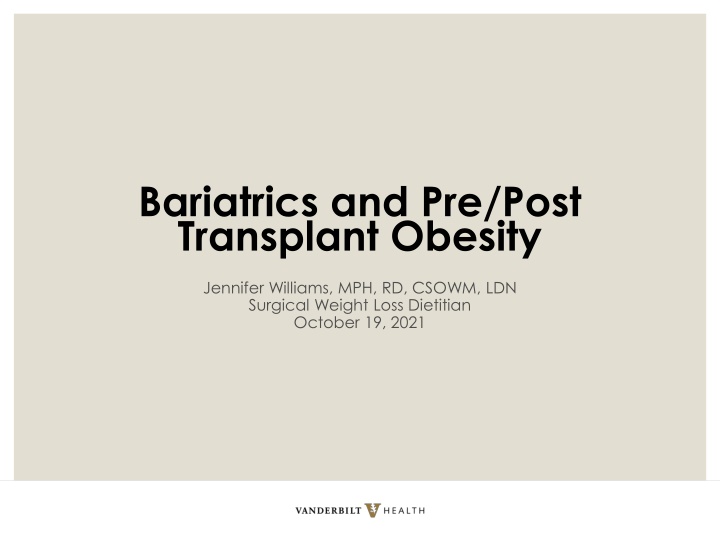 bariatrics and pre post transplant obesity