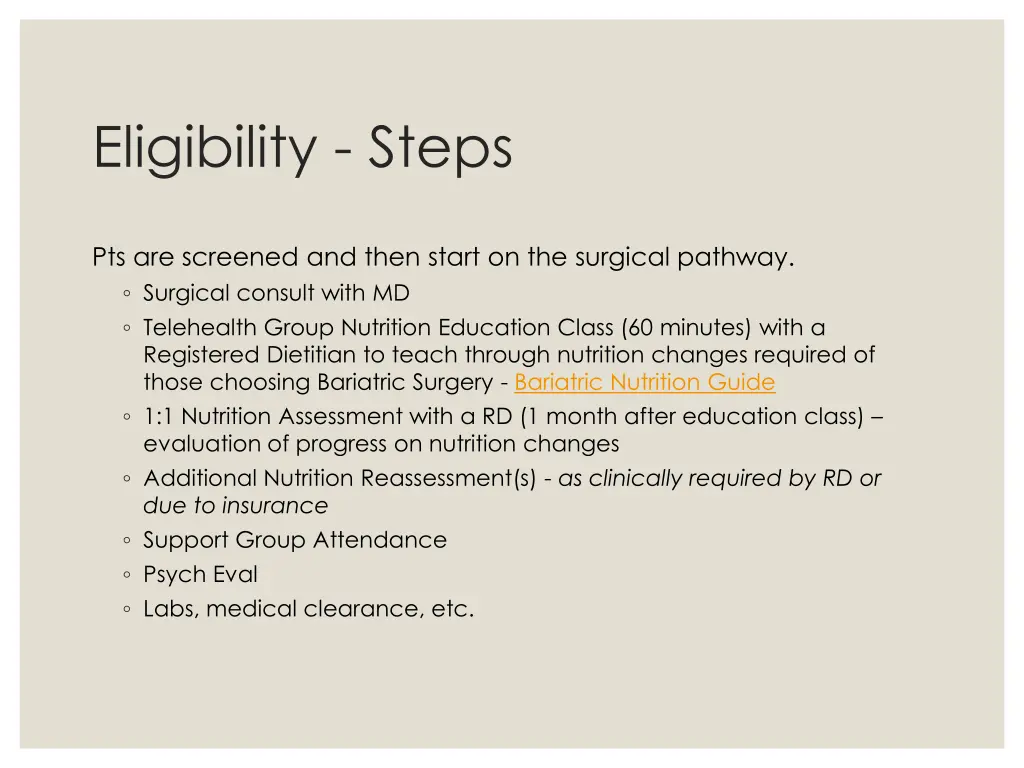 eligibility steps