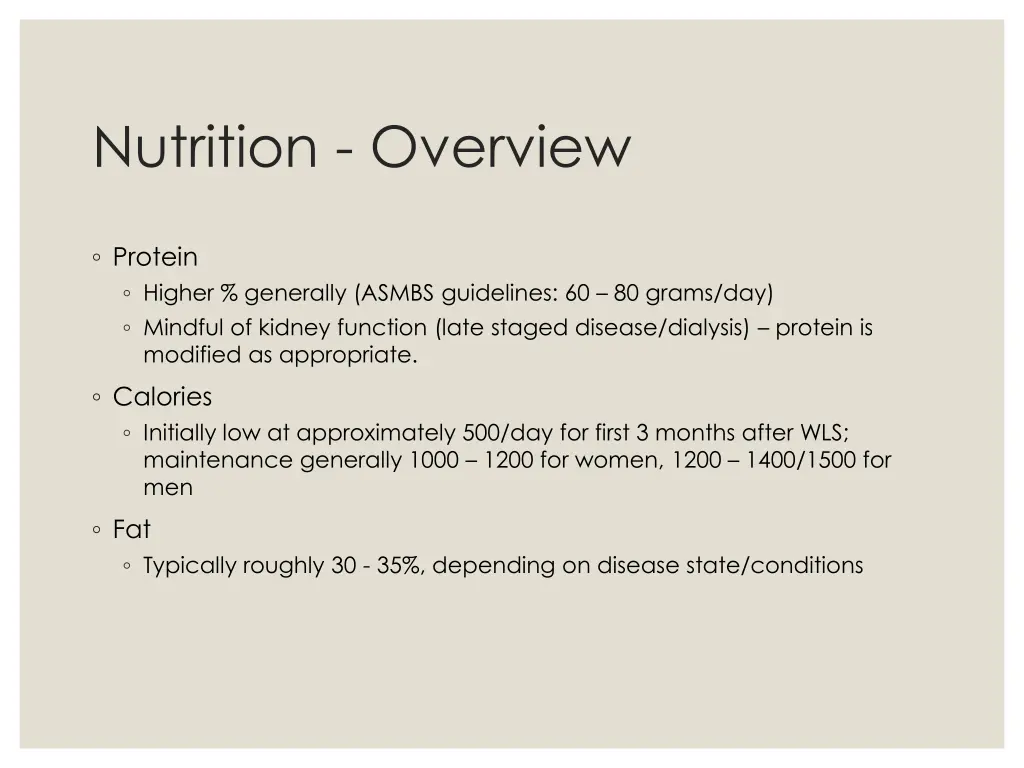 nutrition overview