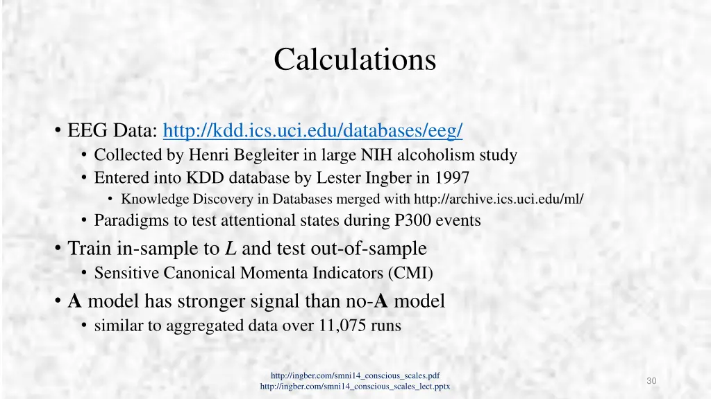 calculations