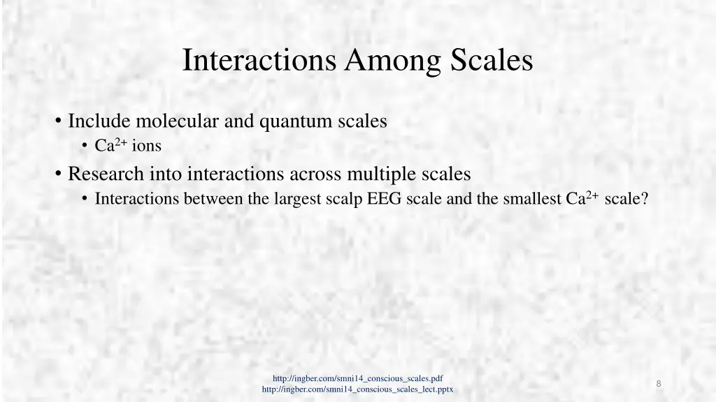 interactions among scales