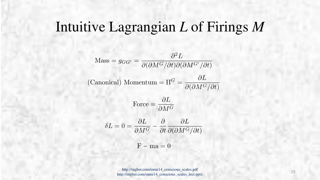 intuitive lagrangian l of firings m