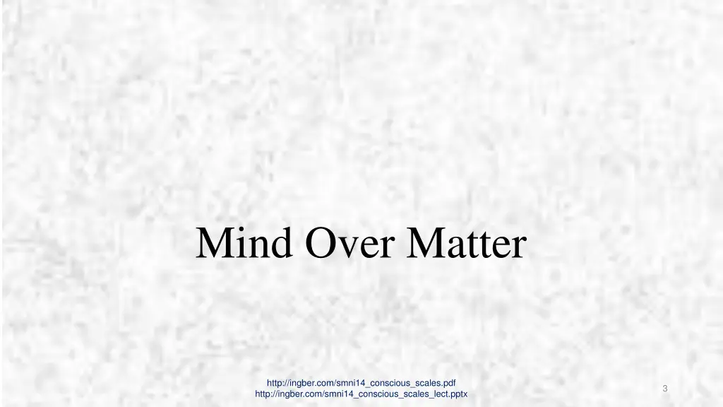 mind over matter