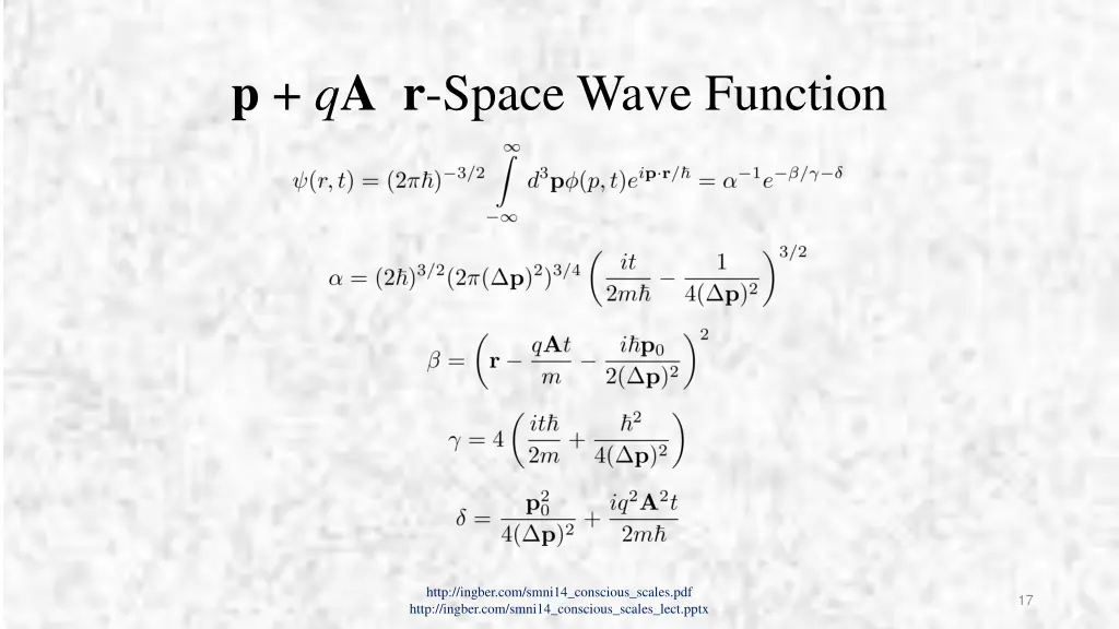 p q a r space wave function